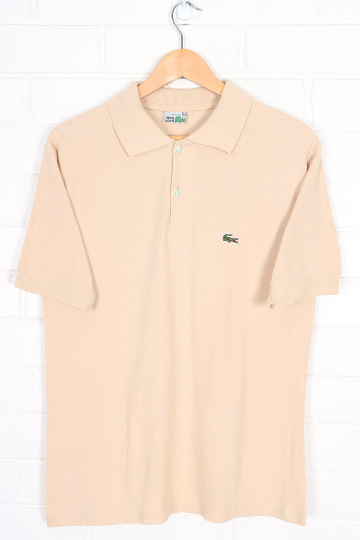 LACOSTE 'CHEMISE' Beige Classic Polo Shirt France Made (S-M)
