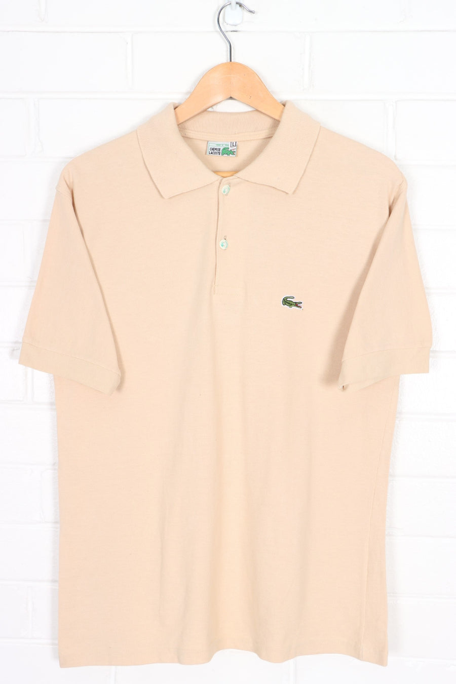 LACOSTE 'CHEMISE' Beige Classic Polo Shirt France Made (S-M)