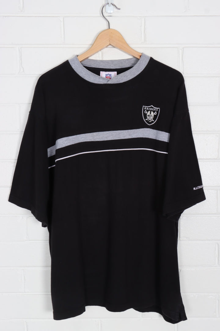 Las Vegas Raiders Embroidered Grey & Black NFL Football Tee (XL)