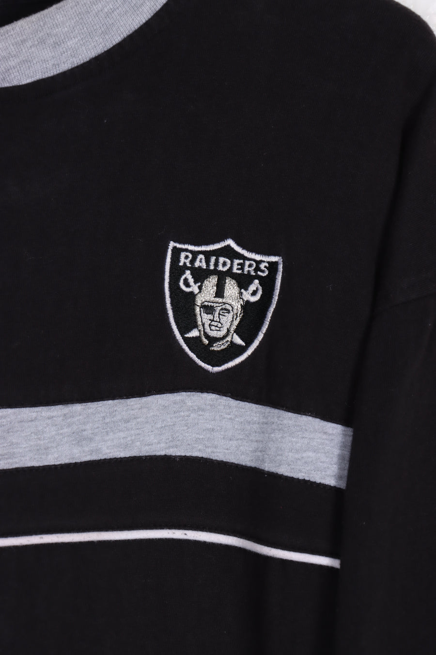 Las Vegas Raiders Embroidered Grey & Black NFL Football Tee (XL)