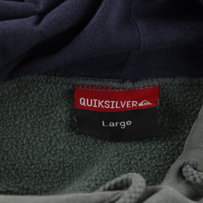QUIKSILVER Grey Centre Logo Hooded Surf Sweatshirt (L)