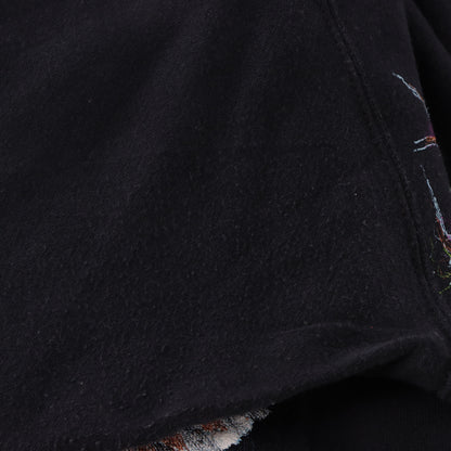 90s 'USA Made' 50/50 Double Sided Hardwood Owl Graphic Black Sweatshirt (S-M)