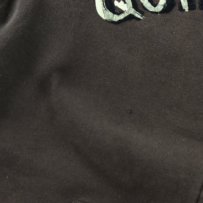 QUIKSILVER Spell-Out Logo Fleece Lined Brown Zip-Up Hooded Sweatshirt (S)