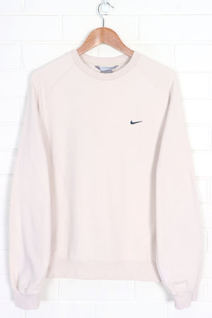 NIKE Swoosh Logo Ecru Crewneck Sweatshirt (M-L)