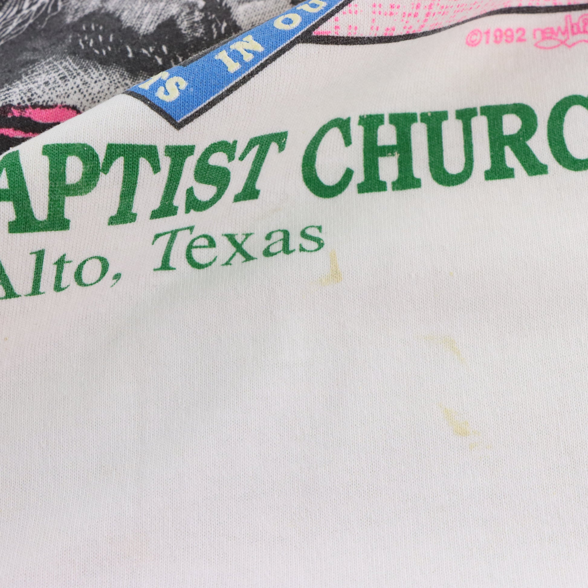 Vintage 1992 "Let Jesus Be First" Texas Baptist Church USA Made White Tee (L-XL) Vintage Sole Melbourne