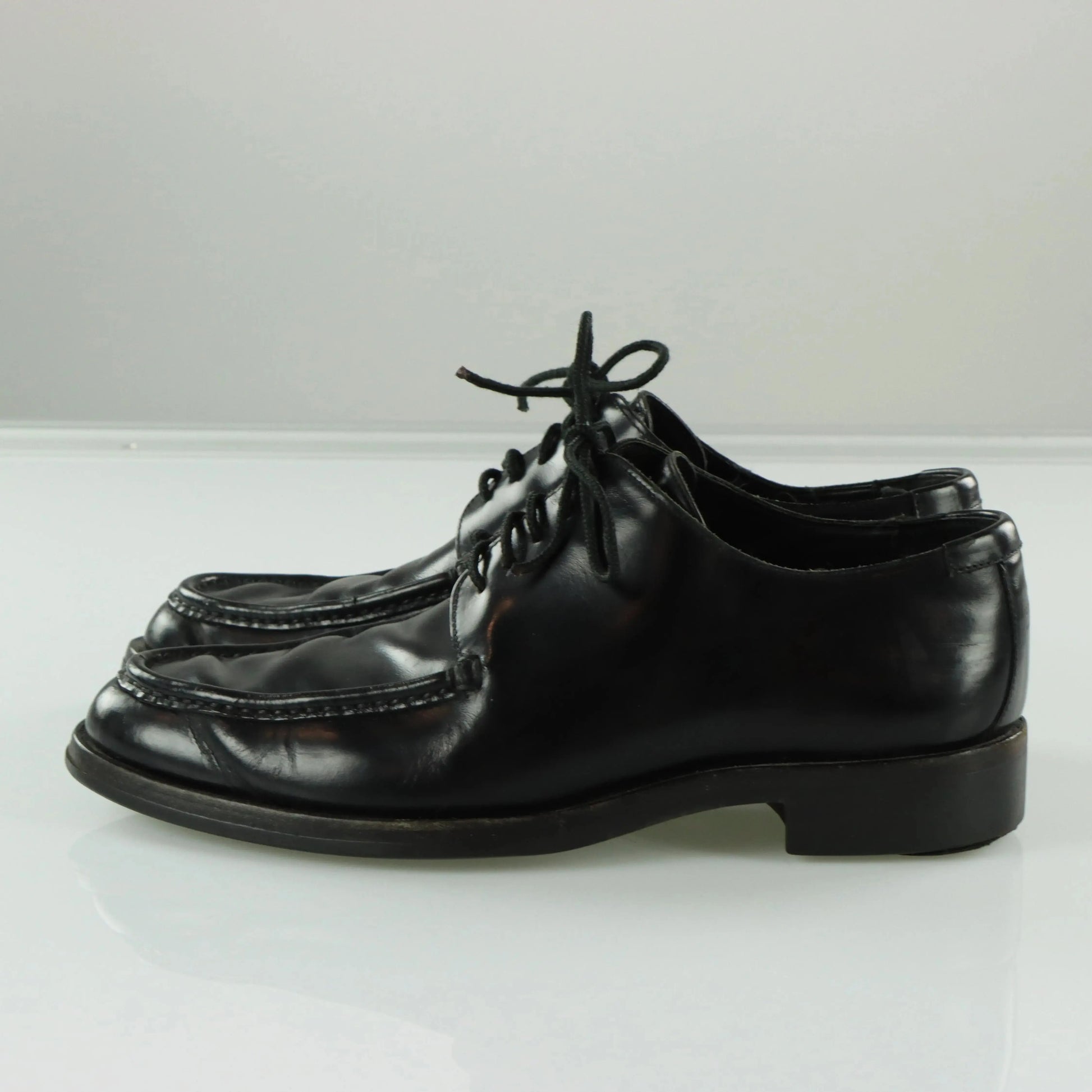 GUCCI Black Leather Oxford Derby Lace Up Dress Shoes (8.5) *ruby Vintage Sole Melbourne