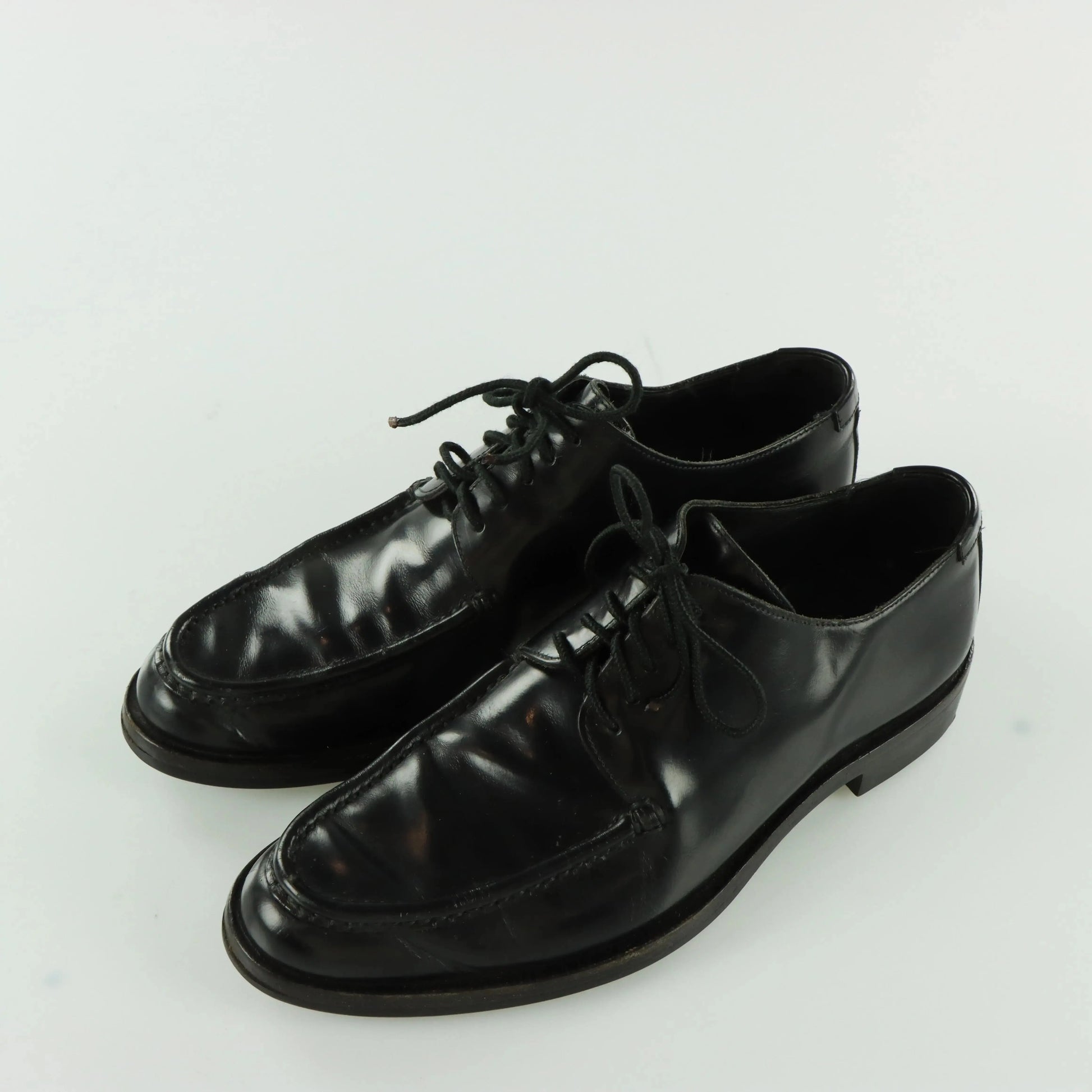 GUCCI Black Leather Oxford Derby Lace Up Dress Shoes (8.5) *ruby Vintage Sole Melbourne