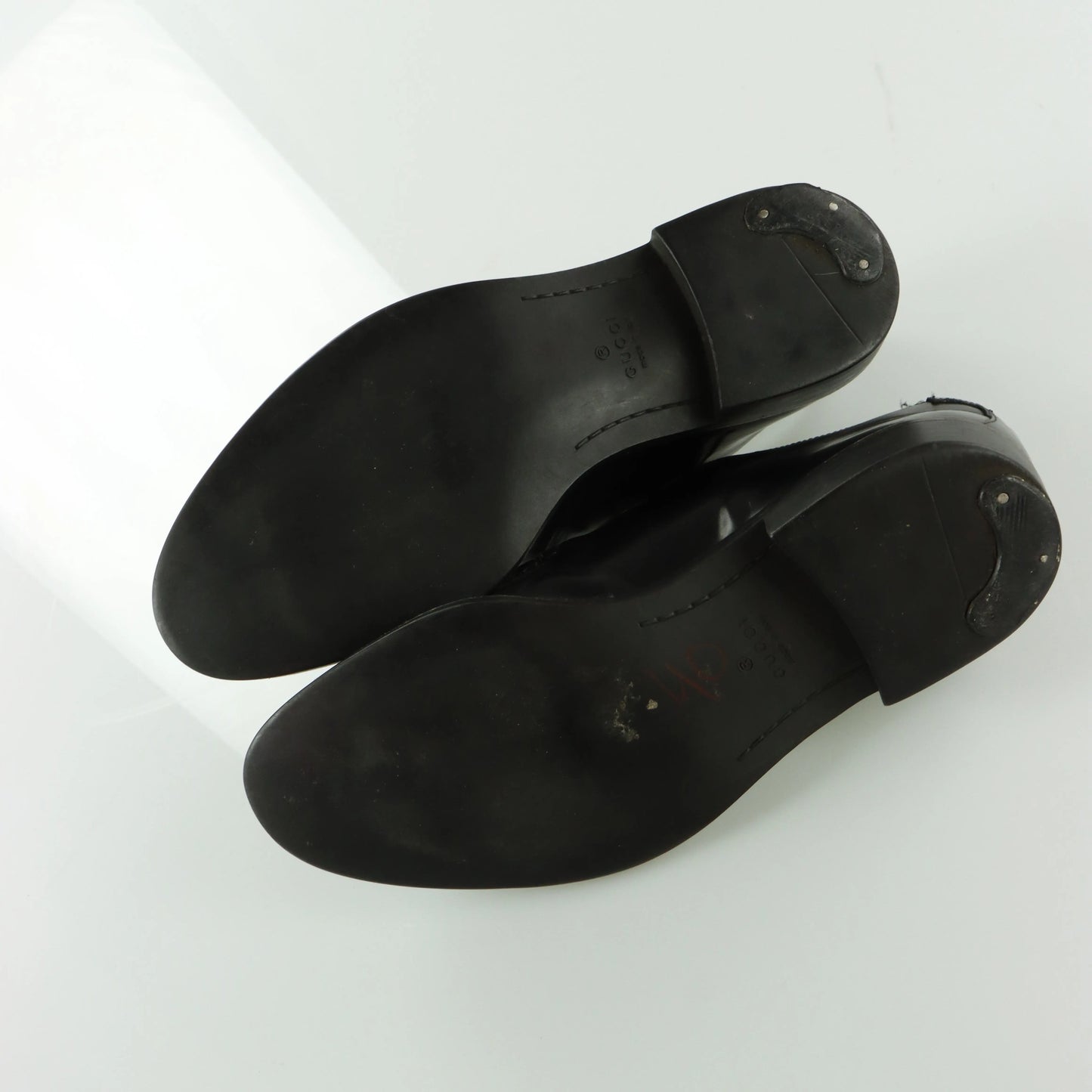 GUCCI Black Leather Oxford Derby Lace Up Dress Shoes (8.5) *ruby Vintage Sole Melbourne