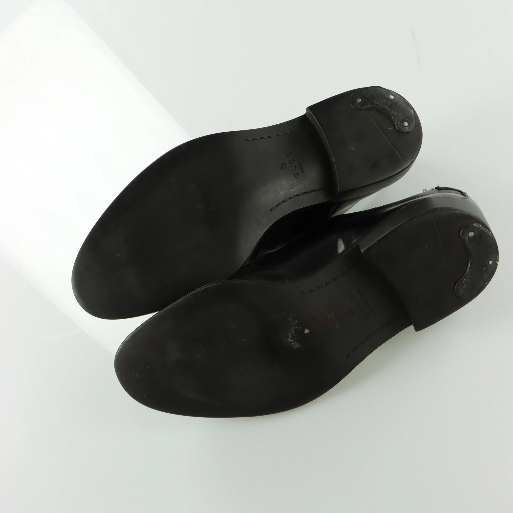 GUCCI Black Leather Oxford Derby Lace Up Dress Shoes (8.5) *ruby Vintage Sole Melbourne