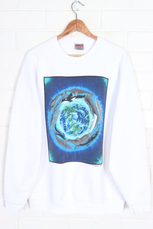 Markus Willis World Sea Creatures Cetacea Art Sweatshirt USA Made (XL)
