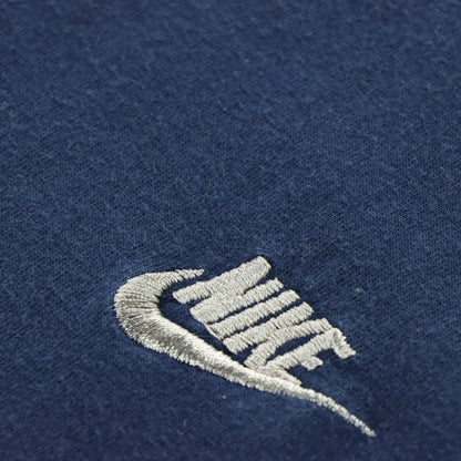NIKE Embroidered Swoosh Logo Navy & Grey Ringer Tee (L)