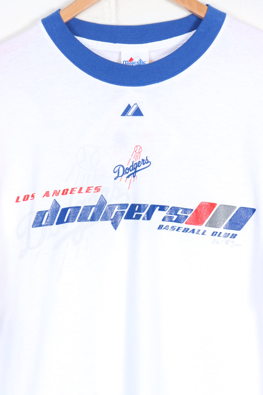 MAJESTIC Deadstock Los Angeles Dodgers Baseball Ringer Tee (M-L)