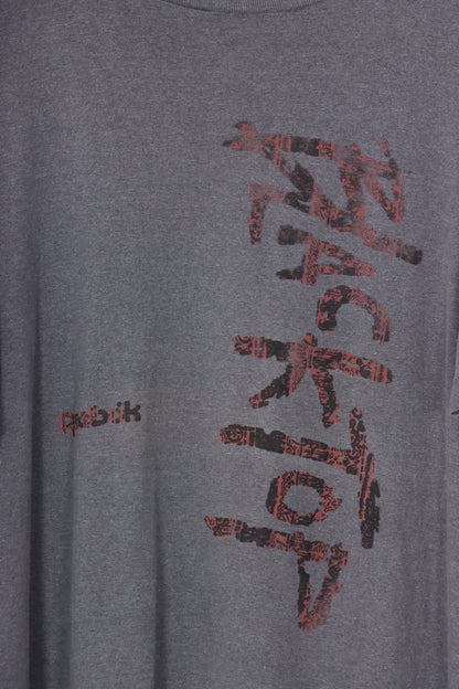 REEBOK 'Blacktop' Grey & Red USA Made T-Shirt (XL)