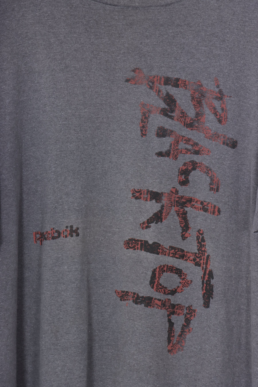 REEBOK 'Blacktop' Grey & Red USA Made T-Shirt (XL)