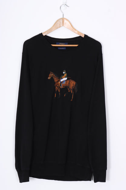 RALPH LAUREN POLO Embroidered Equestrian Thin Sweatshirt (M-L)