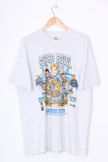 VINTAGE 1996 Dallas Cowboys Super Bowl NFL USA Made Tee (XL)