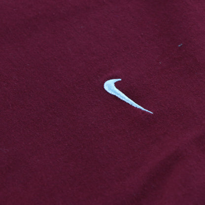NIKE Embroidered Swoosh Logo Red & White T-Shirt (L)