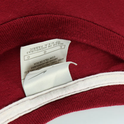 NIKE Embroidered Swoosh Logo Red & White T-Shirt (L)