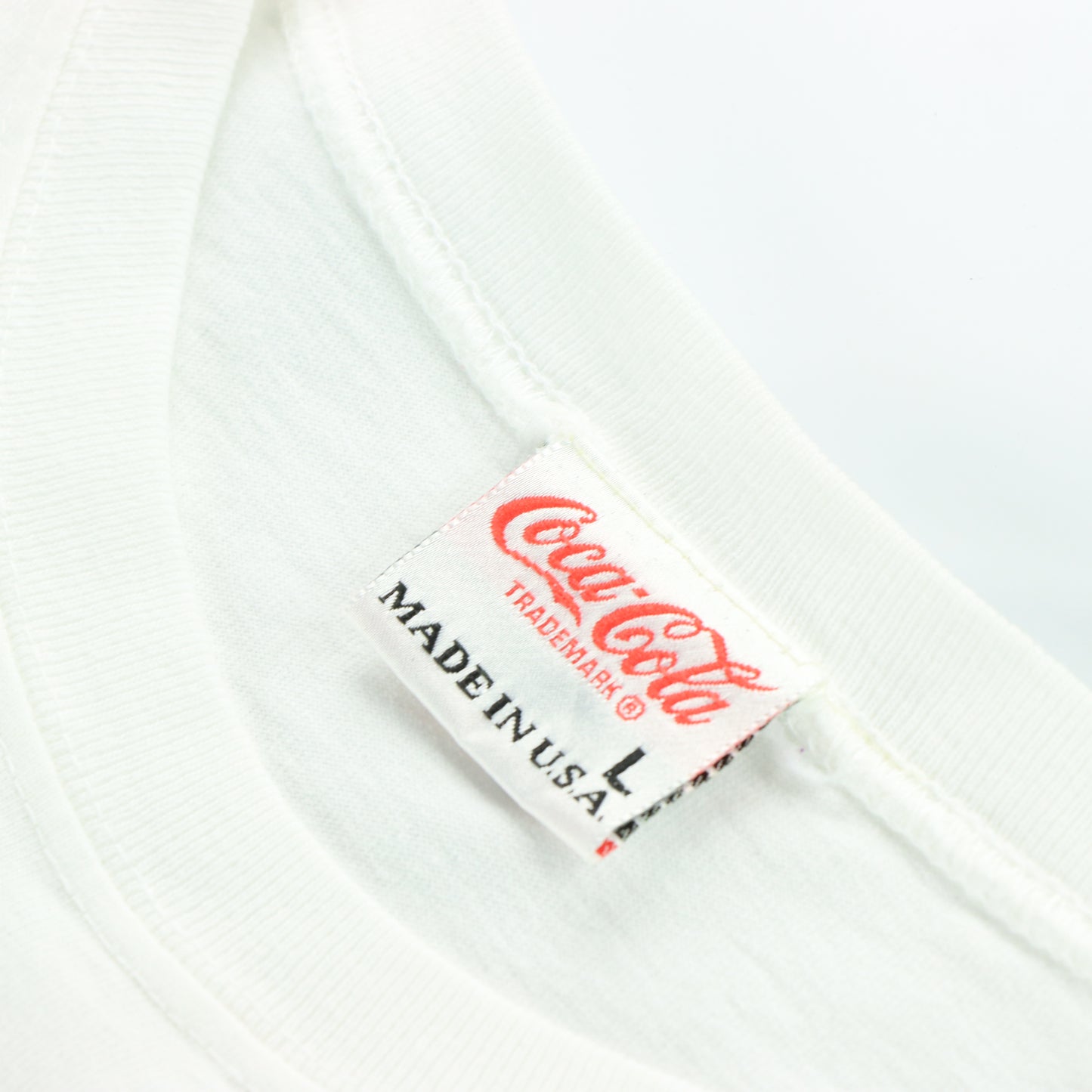 1997 COCA COLA Bottle Logo Retro USA Made White Tee (XL)