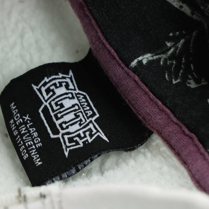 ELITE MMA Y2K Skull Grunge Cross Zip Up Hooded Sweatshirt (L-XL)