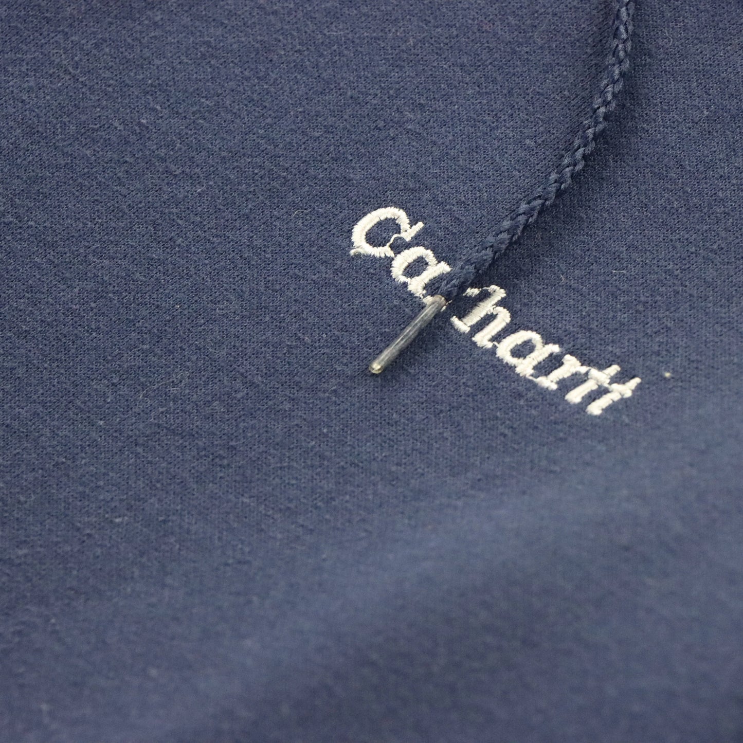 Vintage CARHARTT Y2K K122 'Loose Fit' Mid Weight 50/50 Navy & White Zip Up Sweatshirt (M-L)