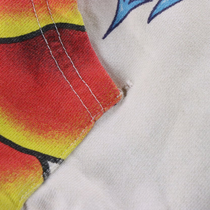 Vintage ED HARDY Y2K Gold Writing Dragon Zip Up Hooded Sweatshirt (XS)
