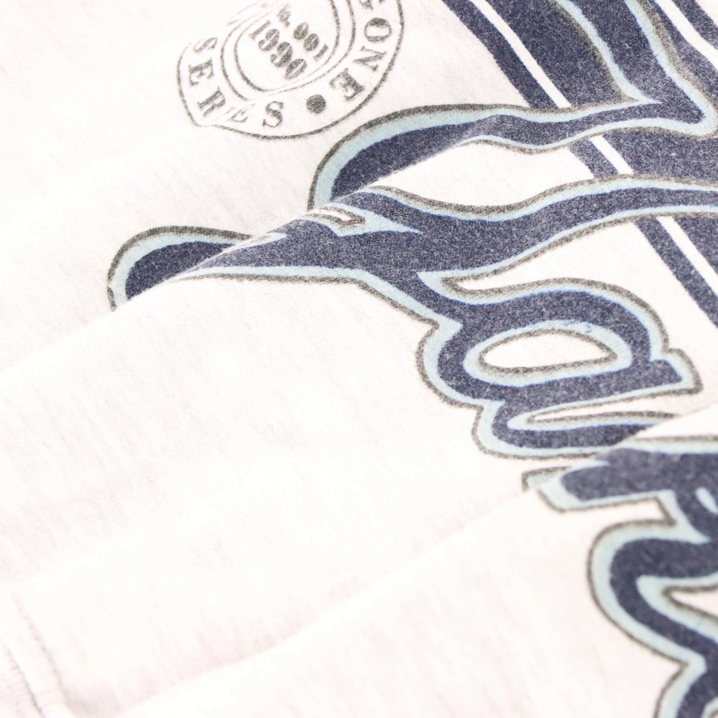 Vintage 1990 NY YANKEES MLB 'Long Gone' All Over Print Striped Baseball Sweatshirt (XL)