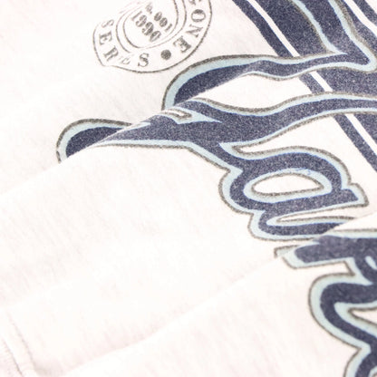 Vintage 1990 NY YANKEES MLB 'Long Gone' All Over Print Striped Baseball Sweatshirt (XL)