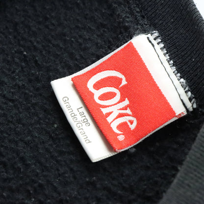 Vintage 1997 COCA COLA Polar Bear Pool Billiards 50/50 USA Made Black Sweatshirt (L)