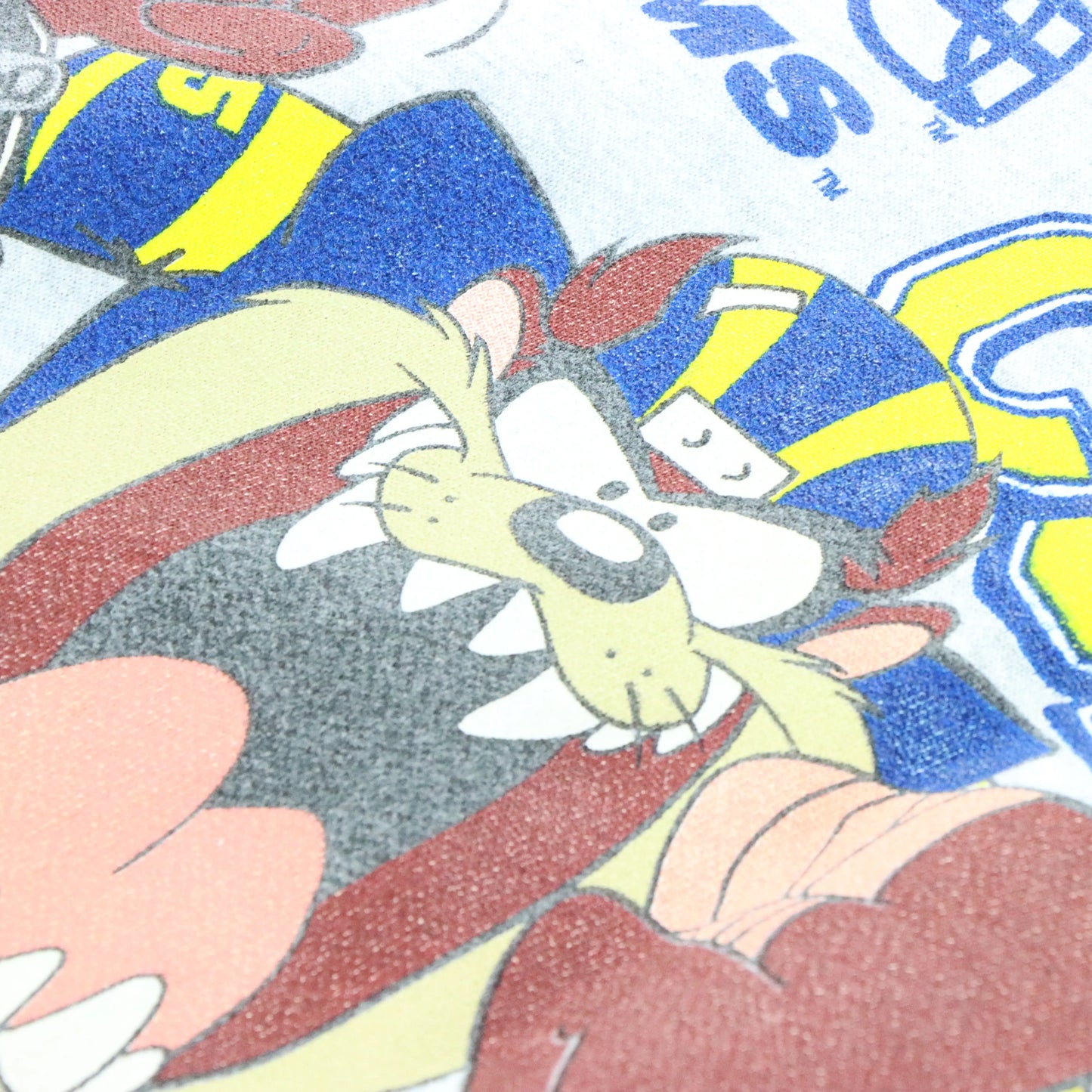 Vintage 1994 LA RAMS 'Stomp Comp' NFL Taz Looney Tunes USA Made Football Sweatshirt (M-L)