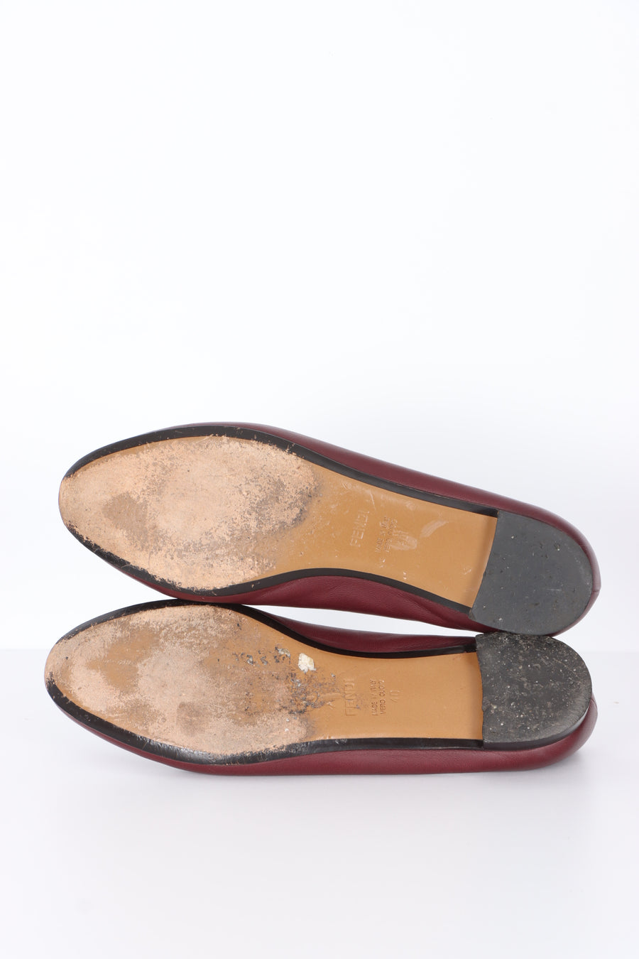 FENDI Maroon & Blue Lizard Leather Flats (40)