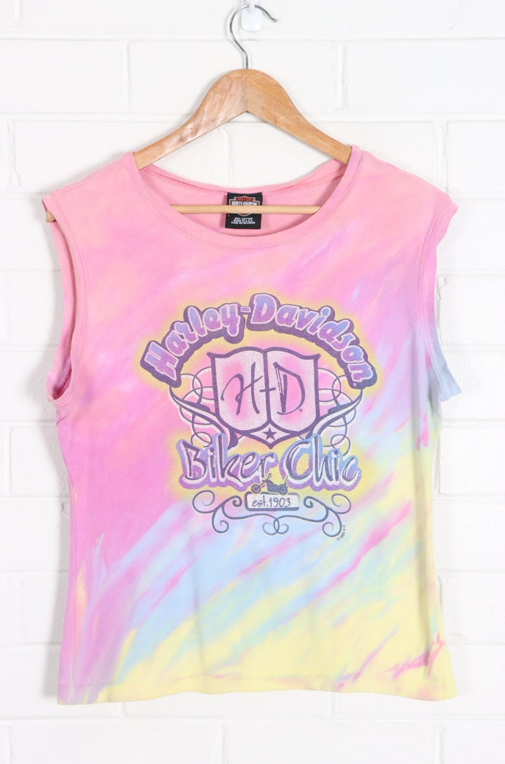 HARLEY DAVIDSON 'Biker Chic' Colourful Tank Top USA Made (Women's M)