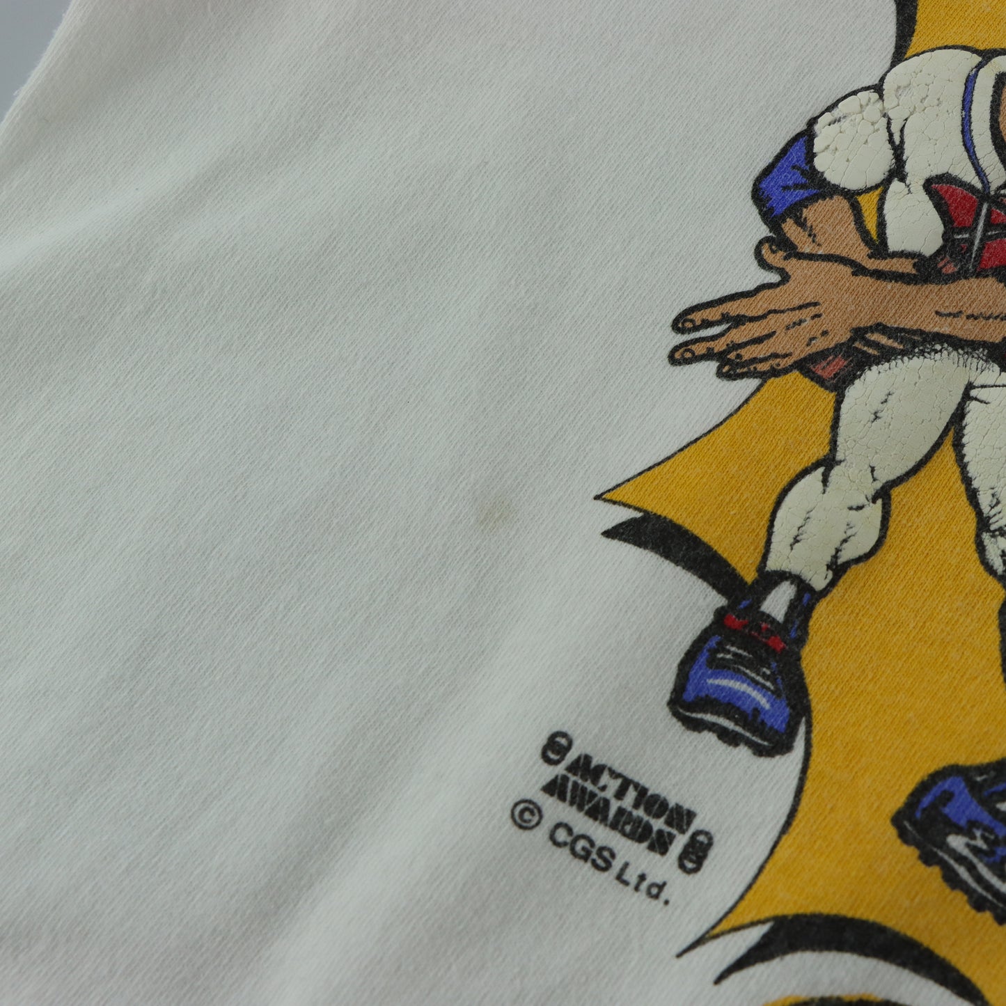 Atlanta Braves "Tomahawk Chop" MLB Caricature Single Stitch White Tee USA Made (XL)