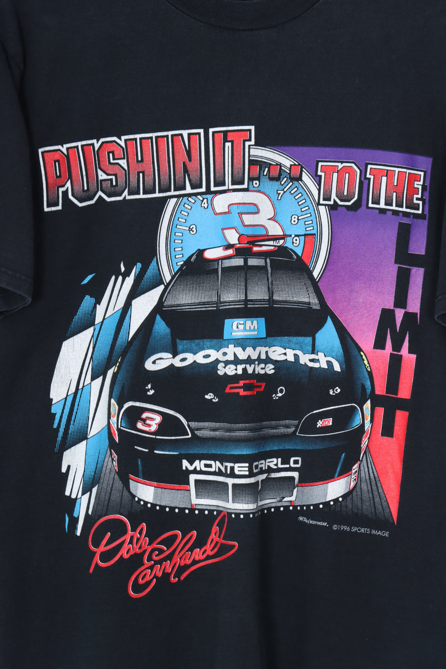 1996 VINTAGE NASCAR Dale Earnhardt Car Racing Graphic Tee (M-L)