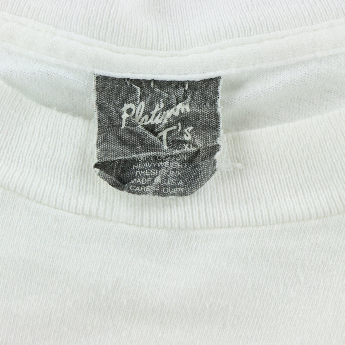 Atlanta Braves "Tomahawk Chop" MLB Caricature Single Stitch White Tee USA Made (XL)