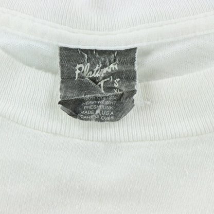 Atlanta Braves "Tomahawk Chop" MLB Caricature Single Stitch White Tee USA Made (XL)