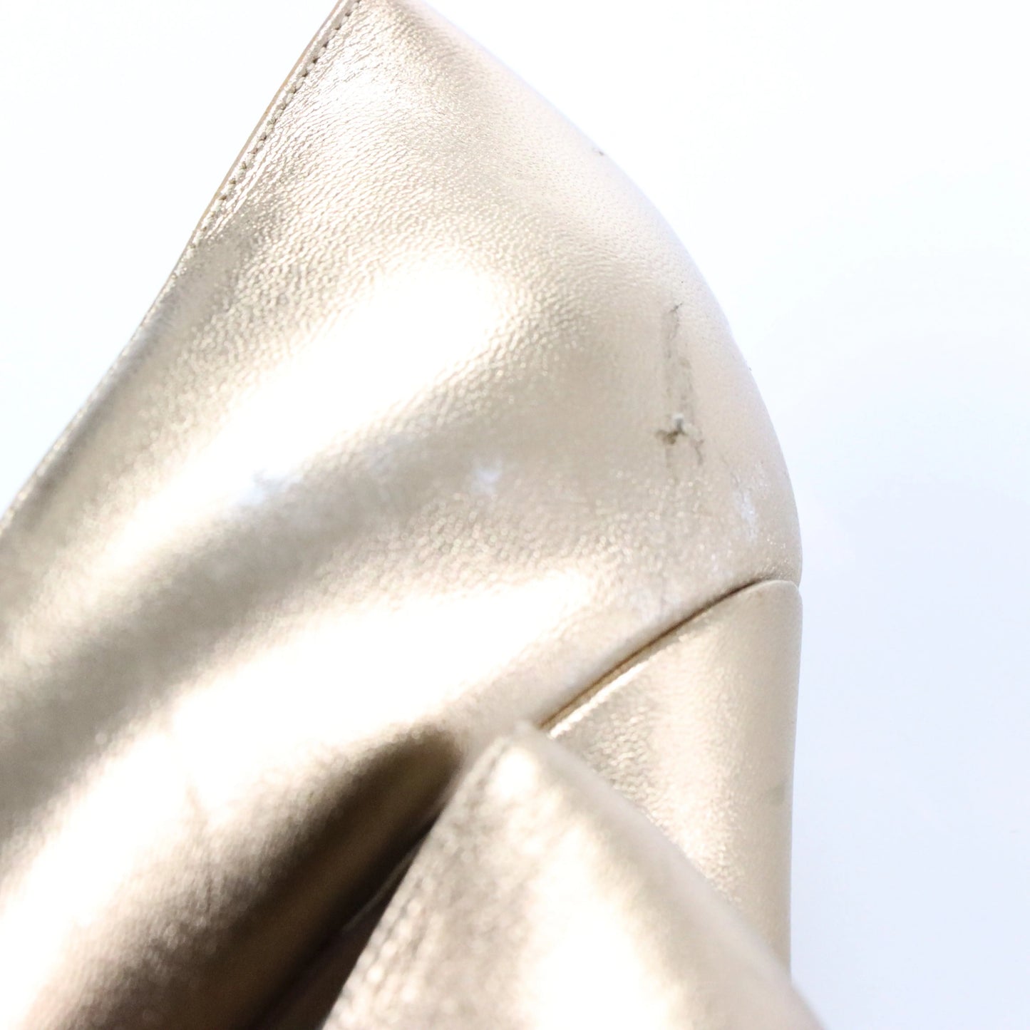 Vintage VALENTINO GARVANI Gold Bow Platform Italy Made High Heels (39)