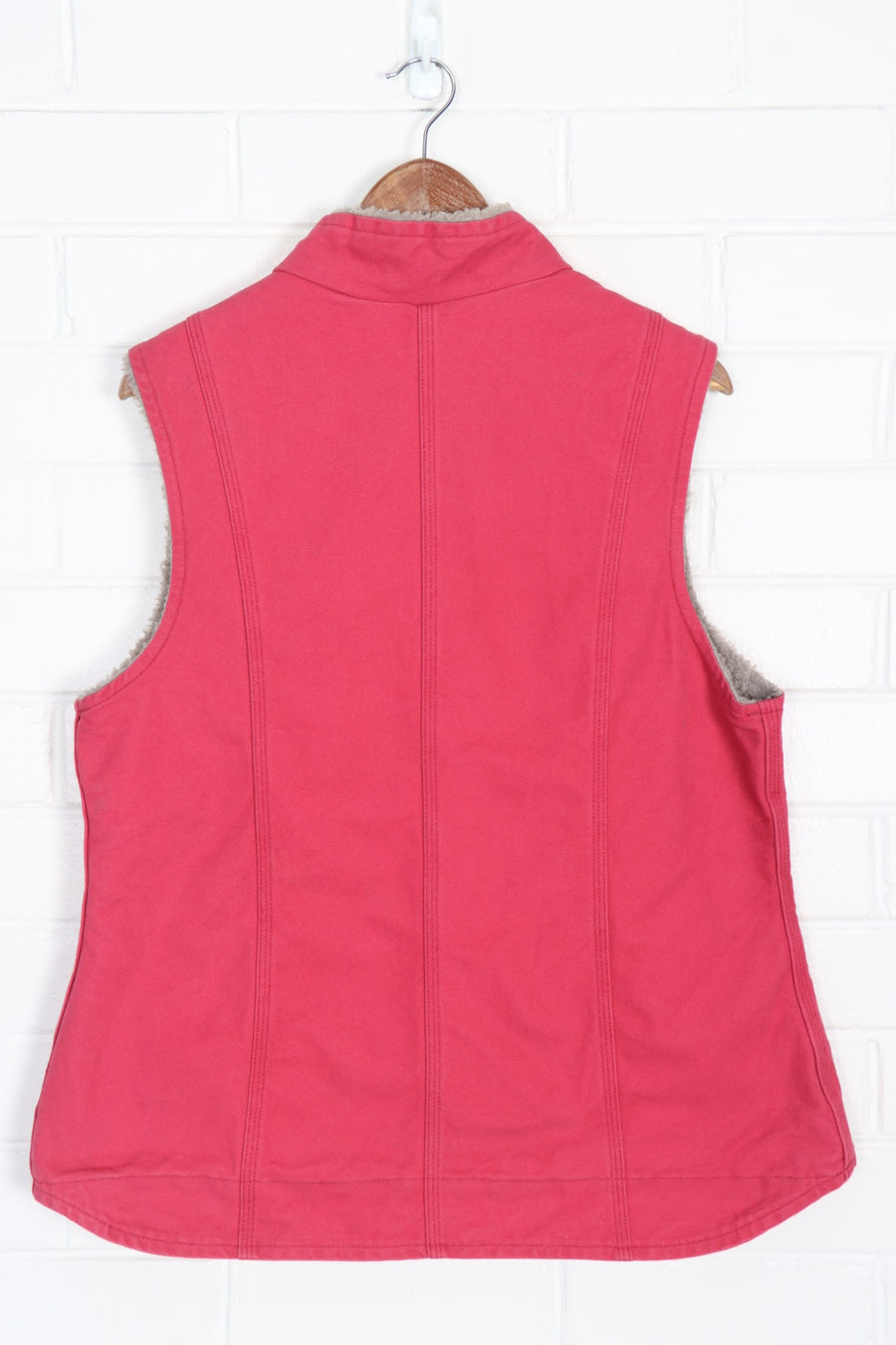 CARHARTT Pink Work Wear Canvas Sherpa Lined Jacket Vest (M-L)