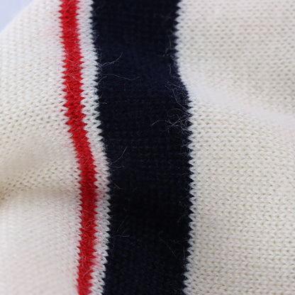 Vintage FIILA 80's Embroidered Striped Beige Italy Made Knit Sweater (L)