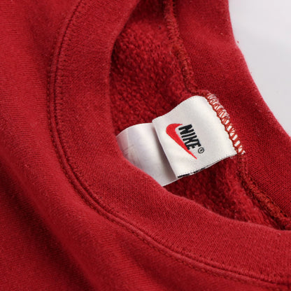 Vintage 90's NIKE Embroidered Swoosh USA Made Monochromatic Red Sweatshirt (L)