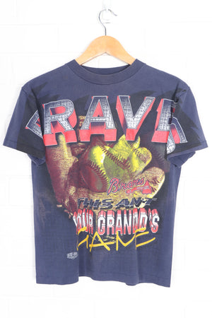 MLB 1996 Atlanta Braves "Grandads Game" Single Stitch T-Shirt USA Made (S)