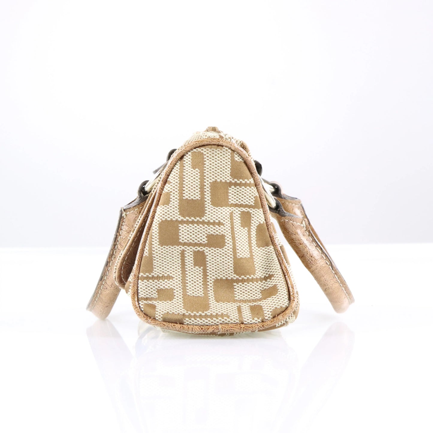 Vintage GUESS Studded Logo Brown & Cream Y2K Mini Bag
