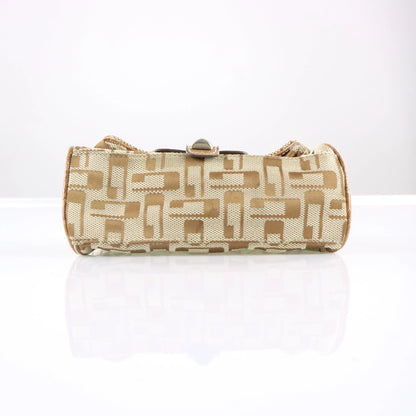 Vintage GUESS Studded Logo Brown & Cream Y2K Mini Bag