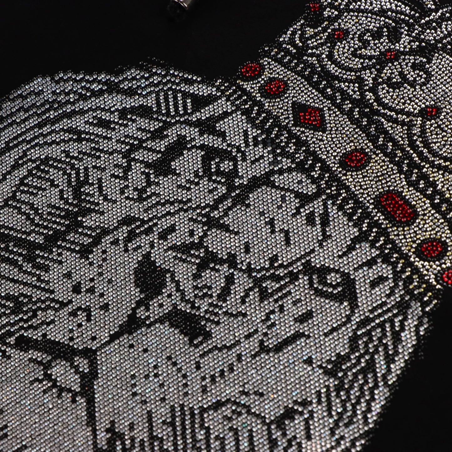 Vintage DEMONS N' ANGELS Y2K Rhinestone Lion Crown Black Hooded Sweatshirt (M)