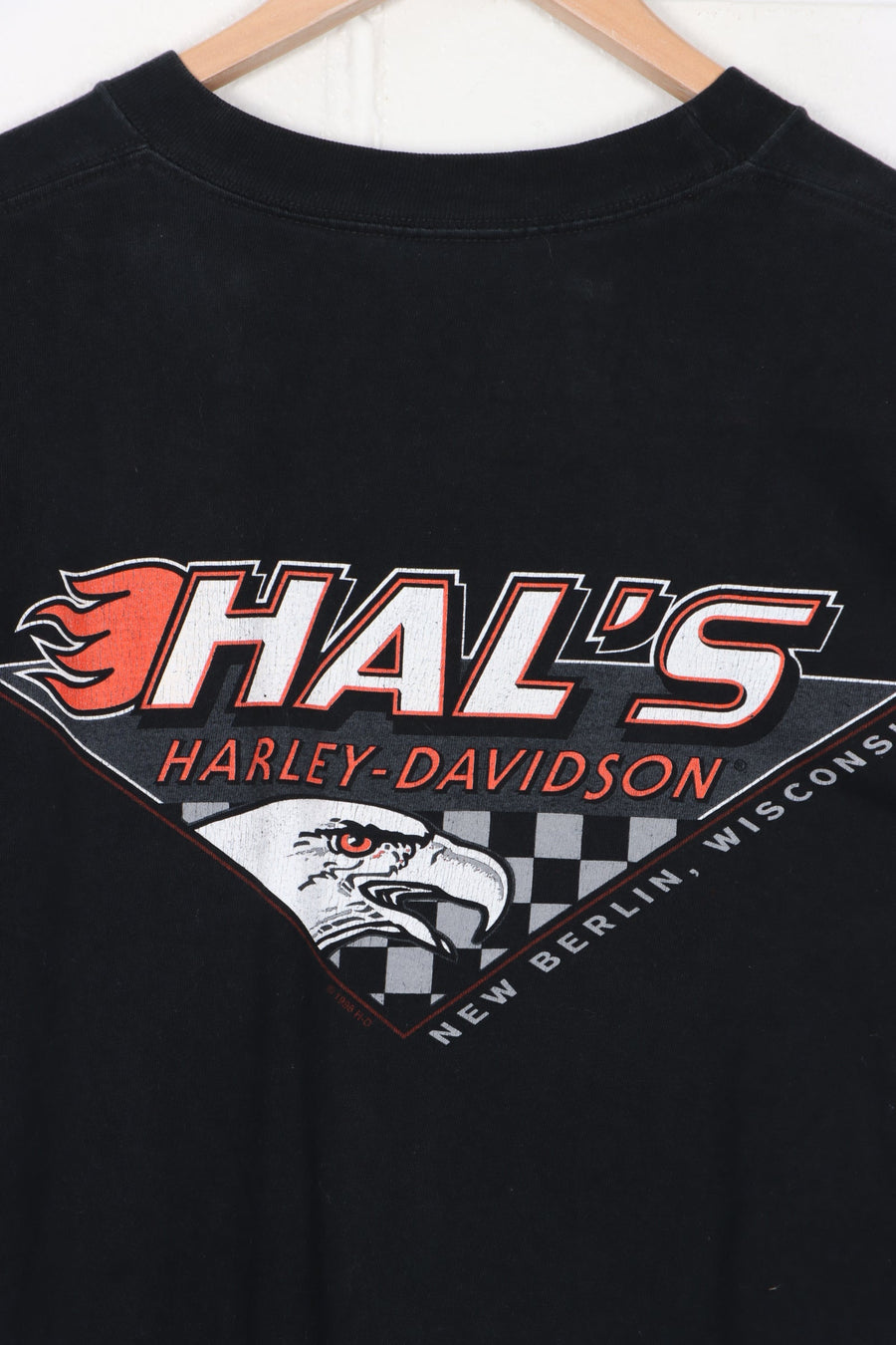 Hal's HARLEY DAVIDSON 100 Years Front Back Long Sleeve T-Shirt USA Made (M-L)