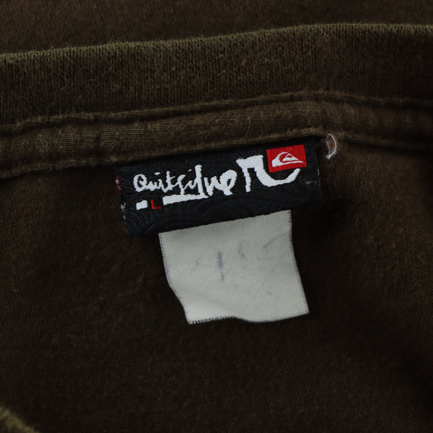 QUIKSILVER Vintage Brown Spell-Out Logo Surf T-Shirt (M-L)