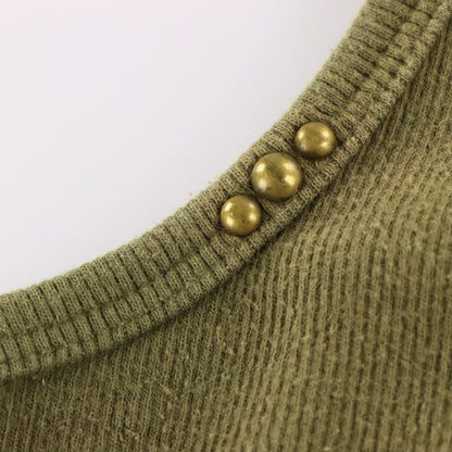 HARLEY DAVIDSON Vintage Y2K Embellished & Studded Olive Green Tank Top (Women's XS-S)