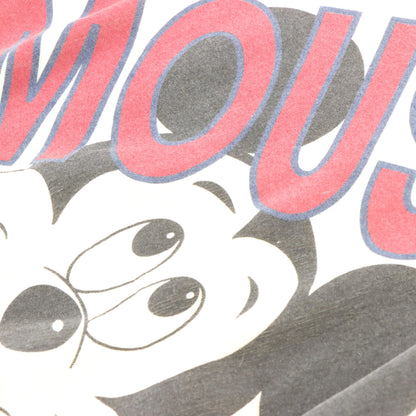 Vintage 90's MICKEY MOUSE Classic Mouse Cream & Red Disney Sweatshirt (L)