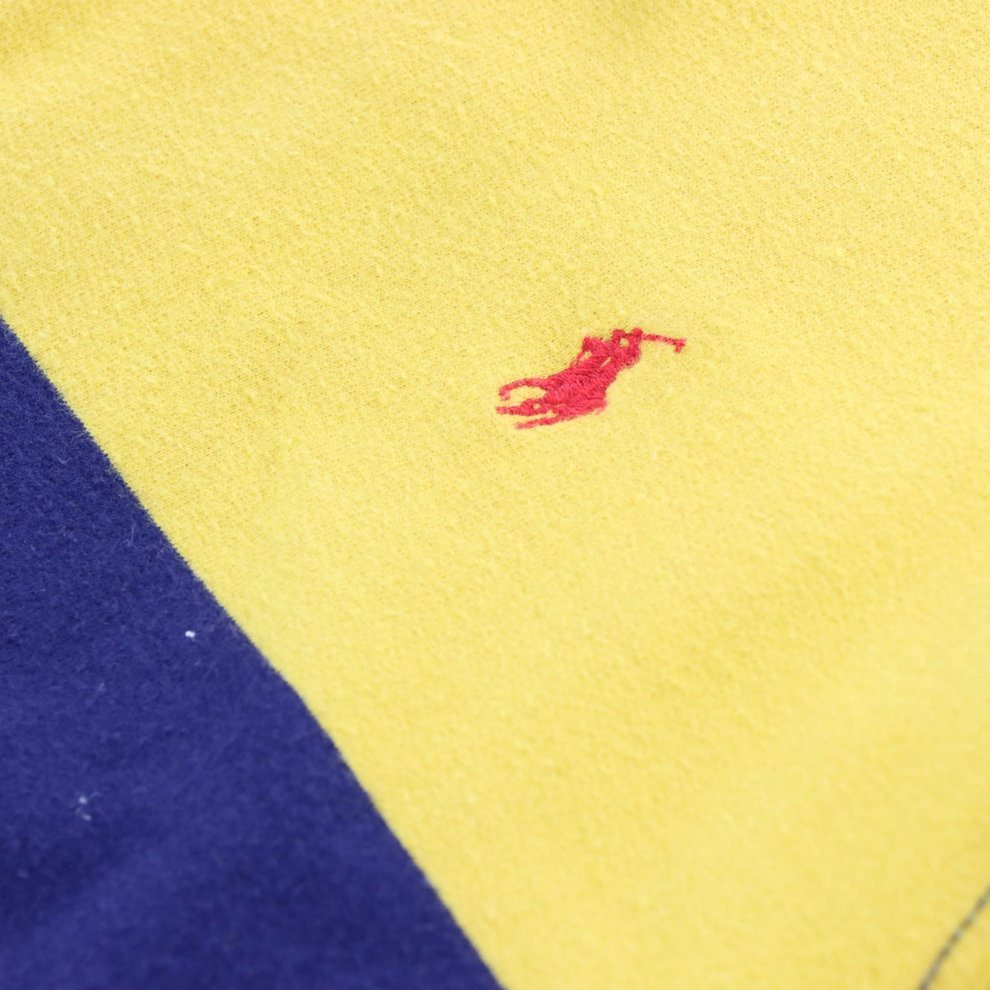 Vintage 90'S POLO RALPH LAUREN Embroidered Pony Stripe Hooded Rugby Sweatshirt (M)