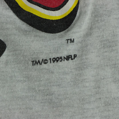 Vintage 1995 Kansas City Chiefs Light Heather Grey Single Stitch Football Tee (L)